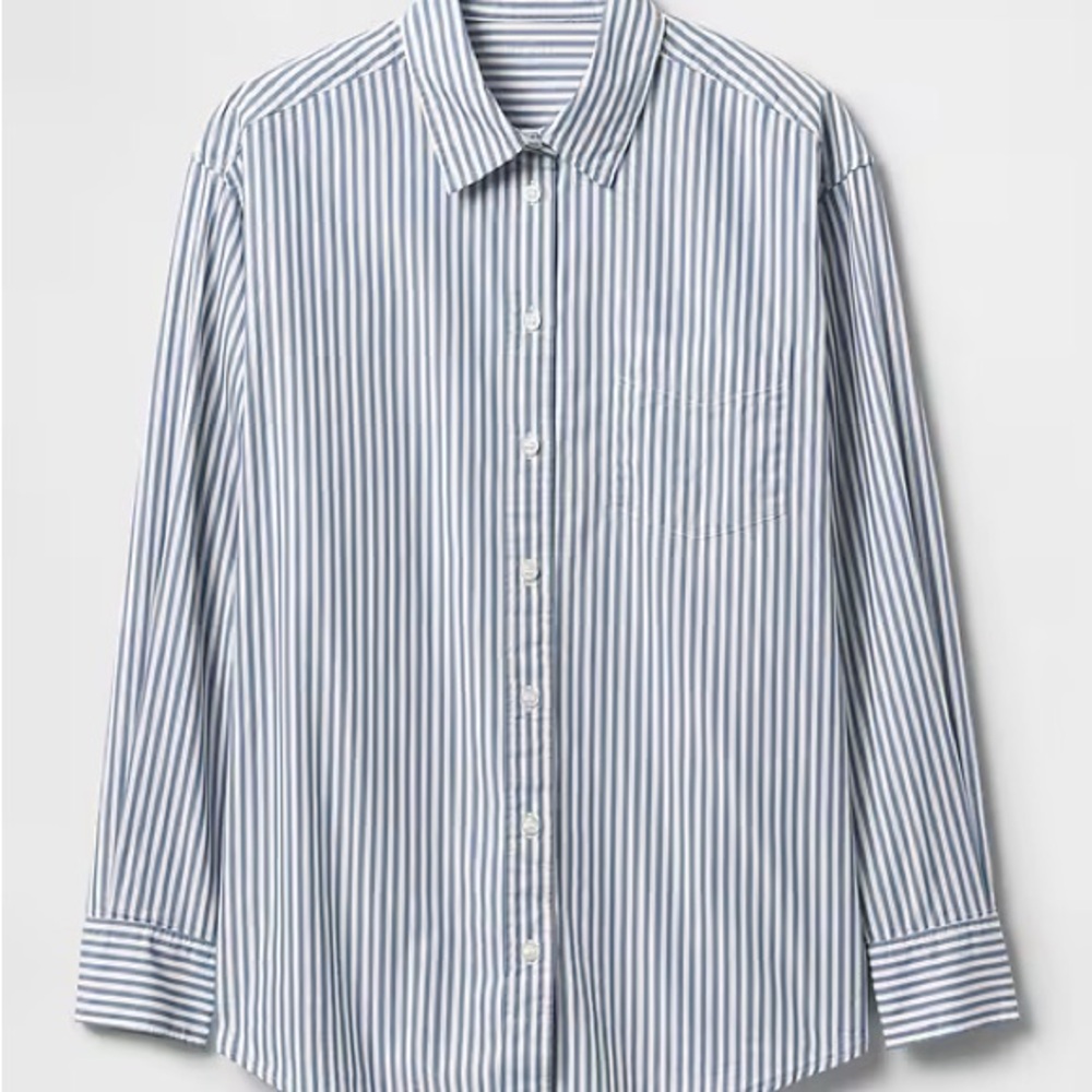 GAP Classic Blue and White Striped Shirt